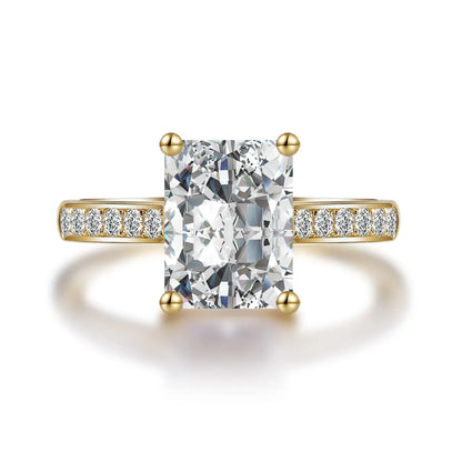 3.03 ct Statement Four-Prong Radiant-Cut Lab-Grown Diamond Ring in 18K Yellow Gold