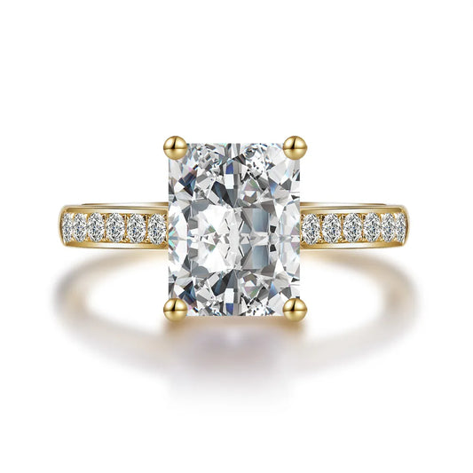 3.03 ct Statement Four-Prong Radiant-Cut Lab-Grown Diamond Ring in 18K Yellow Gold