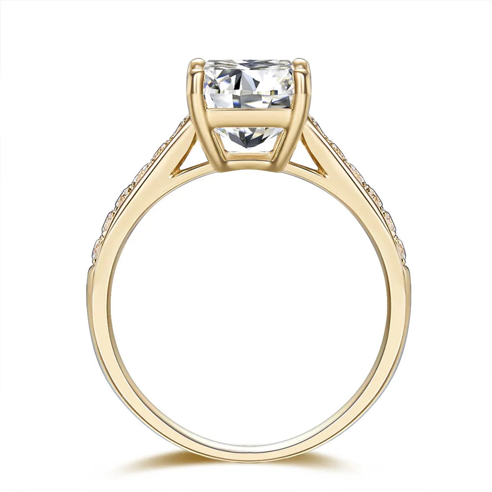 3.03 ct Statement Four-Prong Radiant-Cut Lab-Grown Diamond Ring in 18K Yellow Gold
