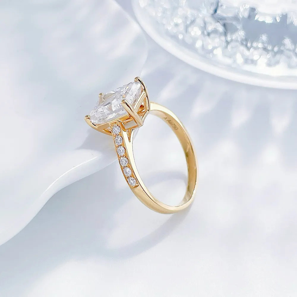 3.03 ct Statement Four-Prong Radiant-Cut Lab-Grown Diamond Ring in 18K Yellow Gold