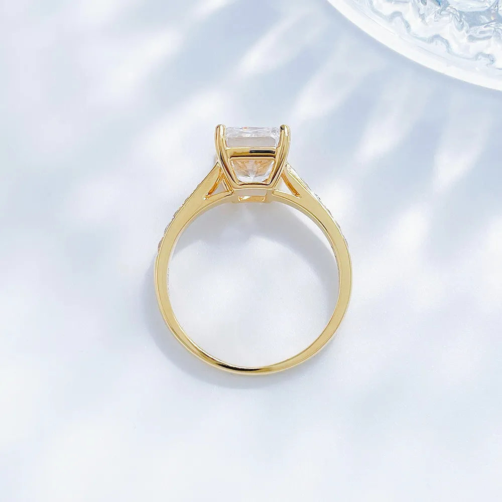 3.03 ct Statement Four-Prong Radiant-Cut Lab-Grown Diamond Ring in 18K Yellow Gold