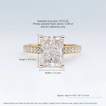 3.03 ct Statement Four-Prong Radiant-Cut Lab-Grown Diamond Ring in 18K Yellow Gold
