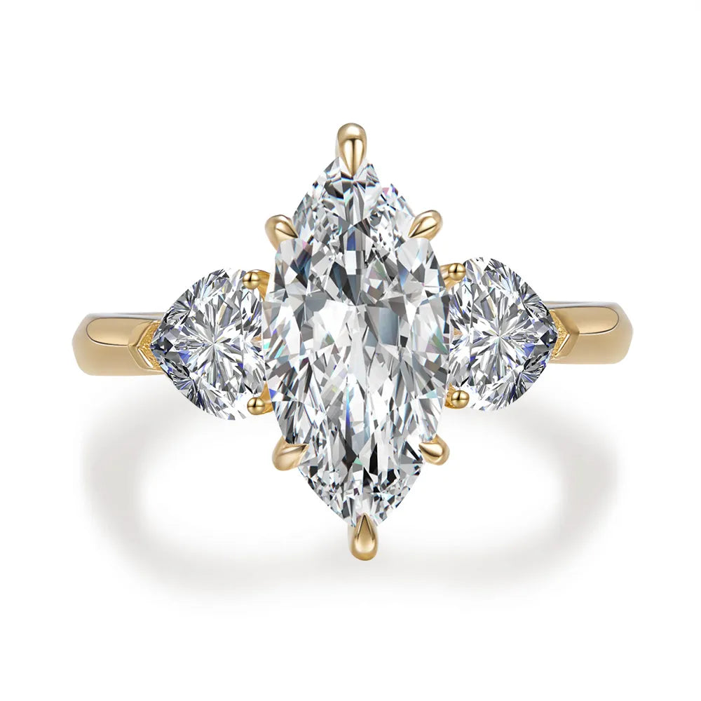 3.02 ct Marquise-Cut Lab-Grown Diamond Ring in 18K Yellow Gold – APYFR0210-Y