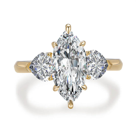 3.02 ct Marquise-Cut Lab-Grown Diamond Ring in 18K Yellow Gold – APYFR0210-Y