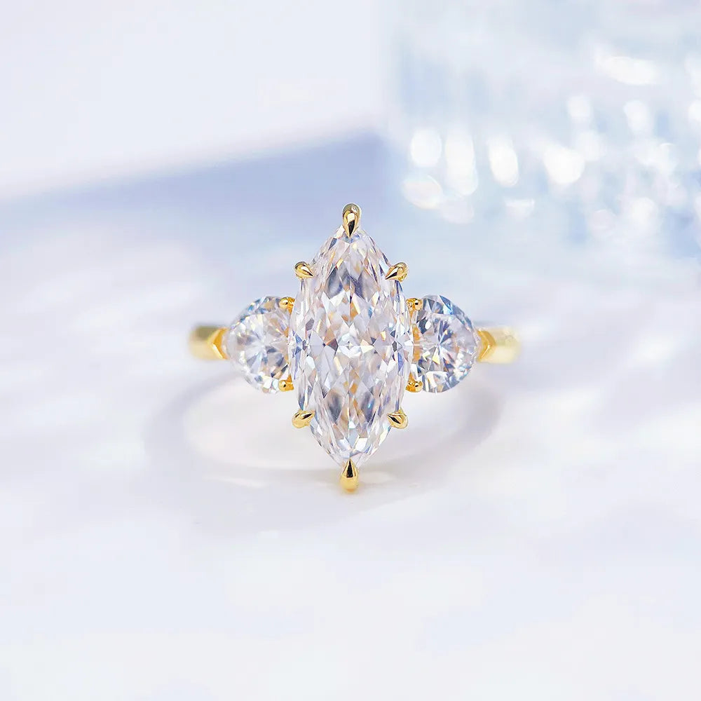 3.02 ct Marquise-Cut Lab-Grown Diamond Ring in 18K Yellow Gold – APYFR0210-Y