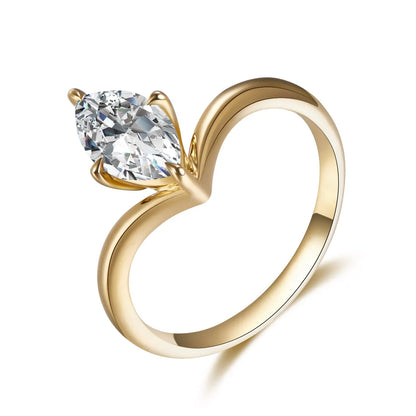 1.21 ct Heart Four-Prong Marquise-Cut Lab-Grown Diamond Ring in 18K Yellow Gold