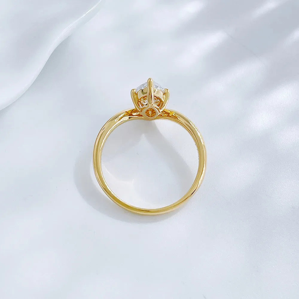 1.21 ct Heart Four-Prong Marquise-Cut Lab-Grown Diamond Ring in 18K Yellow Gold