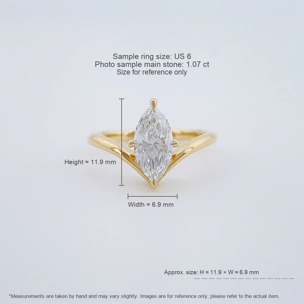 1.21 ct Heart Four-Prong Marquise-Cut Lab-Grown Diamond Ring in 18K Yellow Gold
