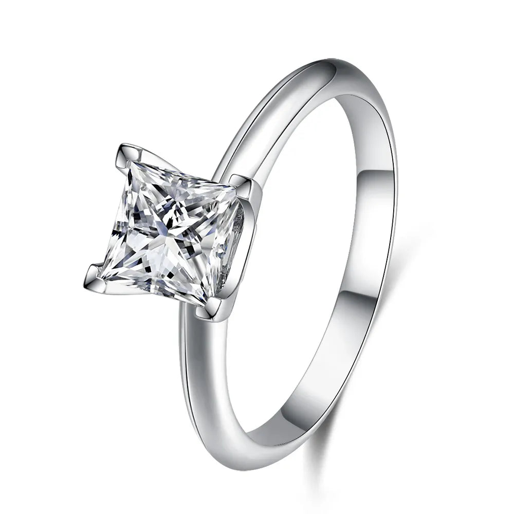 1.04 ct Minimalist Princess-Cut Lab-Grown Diamond Ring in PT950 Platinum – APYFR0214-PT