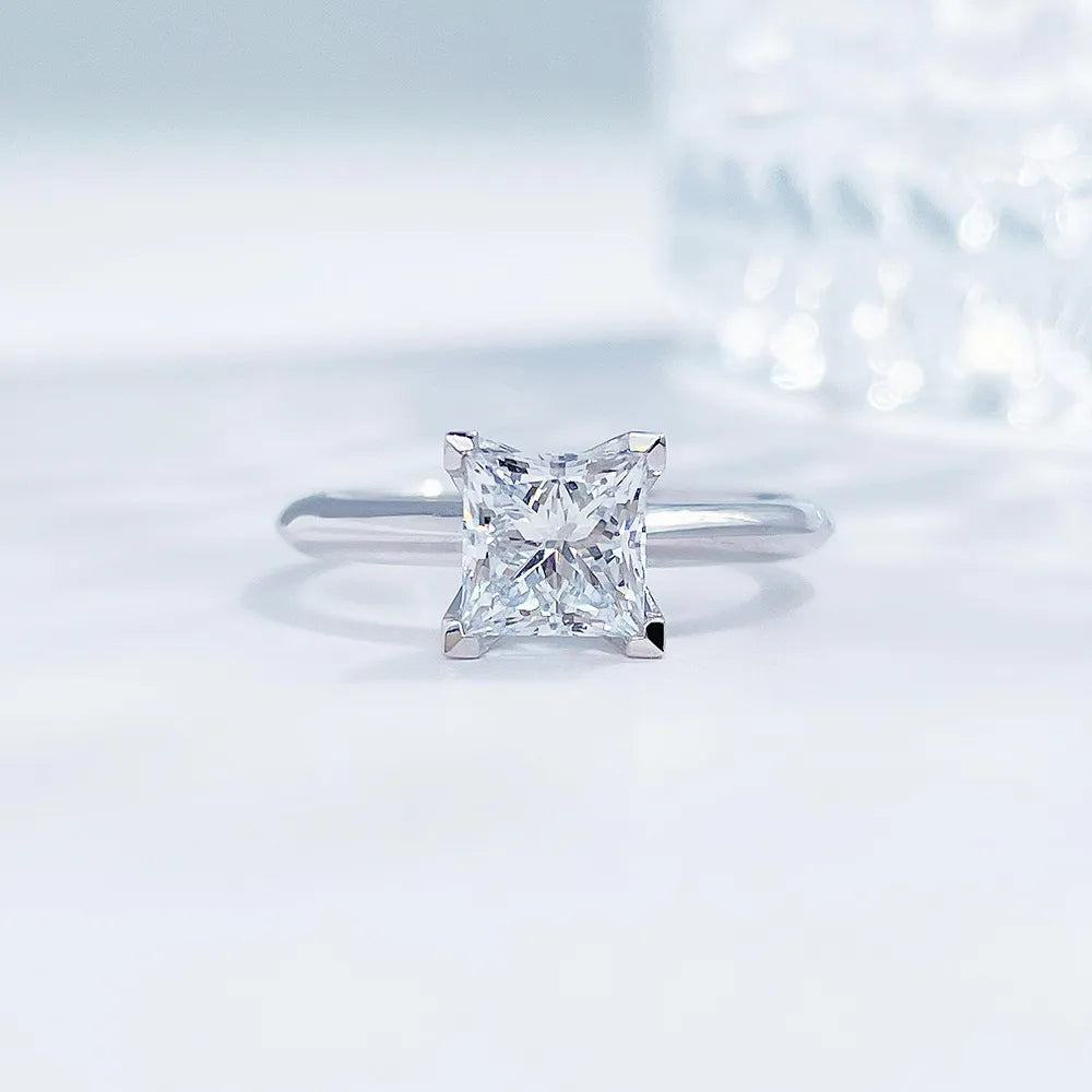 1.04 ct Minimalist Princess-Cut Lab-Grown Diamond Ring in PT950 Platinum – APYFR0214-PT