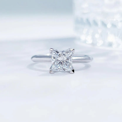 1.04 ct Minimalist Princess-Cut Lab-Grown Diamond Ring in PT950 Platinum – APYFR0214-PT