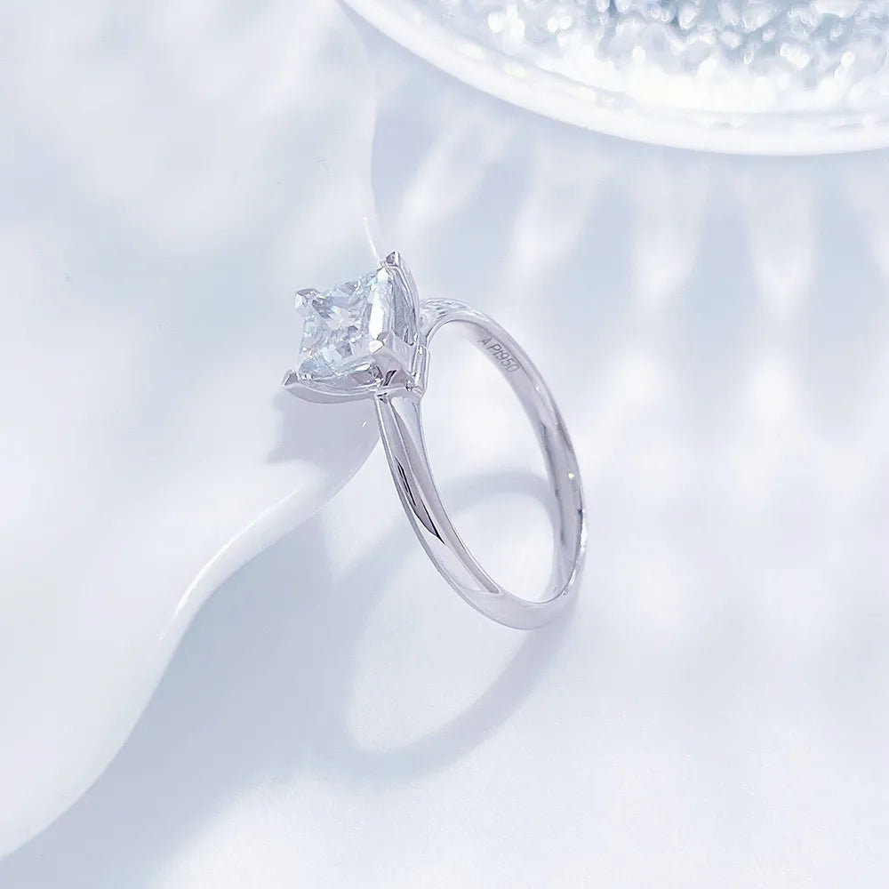 1.04 ct Minimalist Princess-Cut Lab-Grown Diamond Ring in PT950 Platinum – APYFR0214-PT