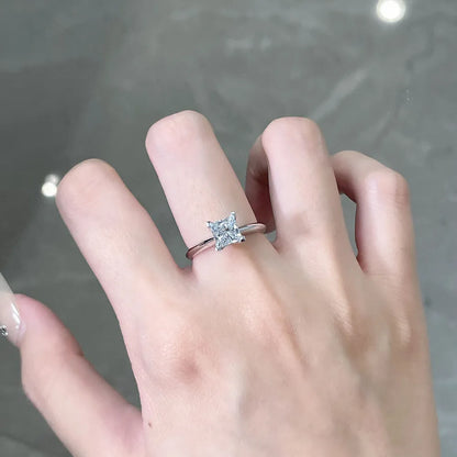 1.04 ct Minimalist Princess-Cut Lab-Grown Diamond Ring in PT950 Platinum – APYFR0214-PT