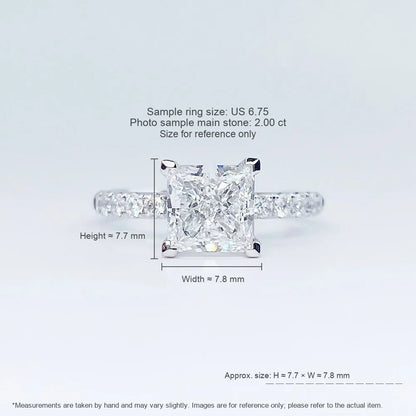 1.05 ct Princess-Cut Lab-Grown Diamond Ring in PT950 Platinum – APYFR0215-PT