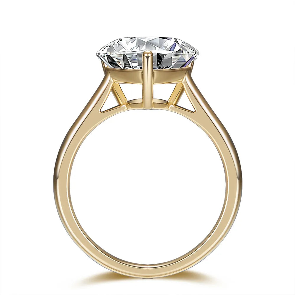 2.32 ct Three-Prong Heart-Cut Lab-Grown Diamond Ring in 18K Yellow Gold