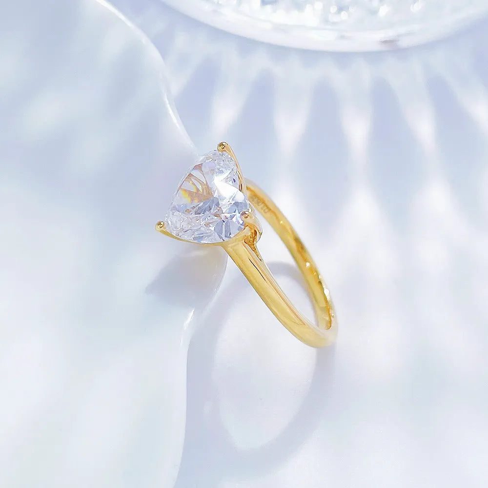 2.32 ct Three-Prong Heart-Cut Lab-Grown Diamond Ring in 18K Yellow Gold