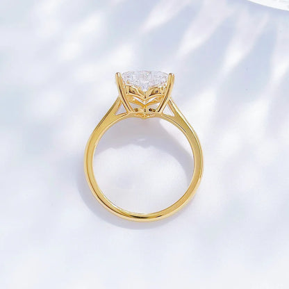 2.32 ct Three-Prong Heart-Cut Lab-Grown Diamond Ring in 18K Yellow Gold