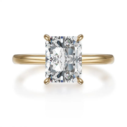 3.09 ct Minimalist Four-Prong Radiant-Cut Lab-Grown Diamond Ring in 18K Yellow Gold