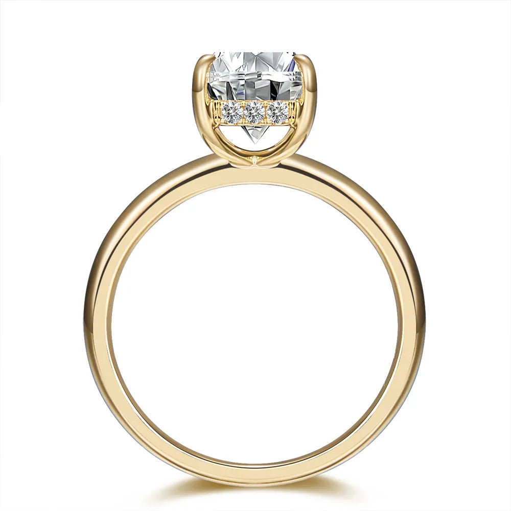 3.09 ct Minimalist Four-Prong Radiant-Cut Lab-Grown Diamond Ring in 18K Yellow Gold