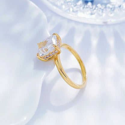 3.09 ct Minimalist Four-Prong Radiant-Cut Lab-Grown Diamond Ring in 18K Yellow Gold