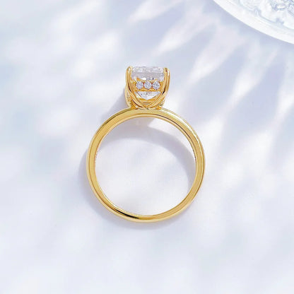 3.09 ct Minimalist Four-Prong Radiant-Cut Lab-Grown Diamond Ring in 18K Yellow Gold