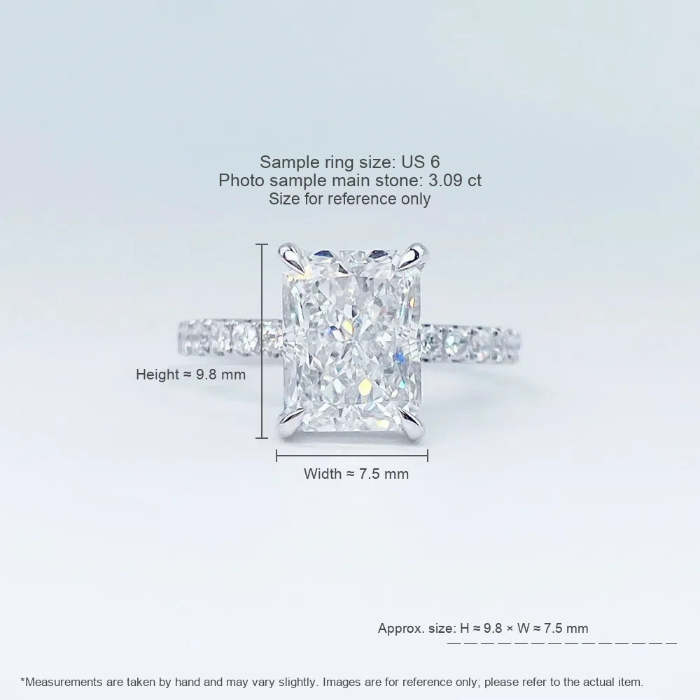 3.03 ct Statement Four-Prong Radiant-Cut Lab-Grown Diamond Ring in PT950 Platinum – APYFR0221-PT