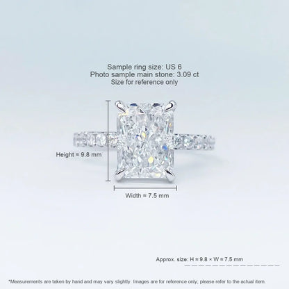 3.03 ct Statement Four-Prong Radiant-Cut Lab-Grown Diamond Ring in PT950 Platinum – APYFR0221-PT