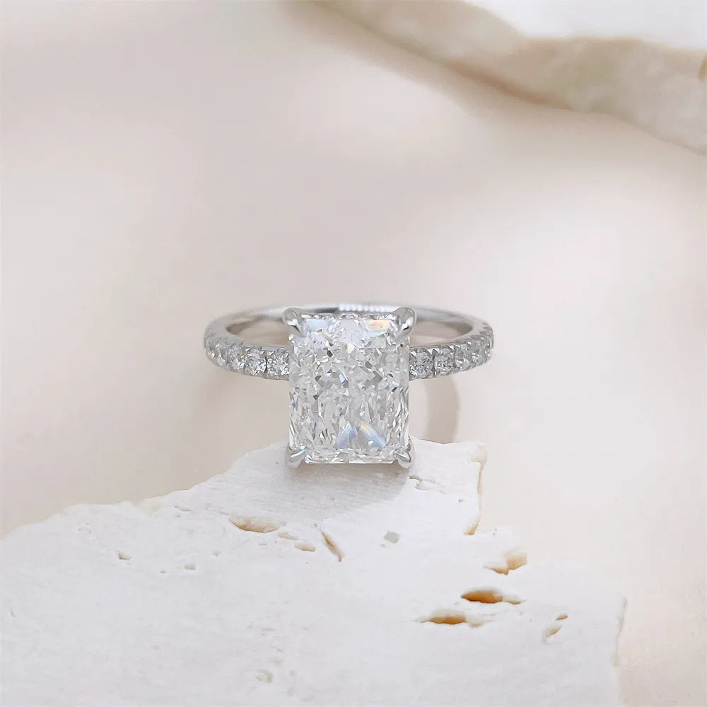 2.42 ct Classic Four-Prong Radiant-Cut Lab-Grown Diamond Ring in 18K White Gold