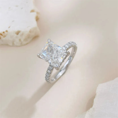 2.42 ct Classic Four-Prong Radiant-Cut Lab-Grown Diamond Ring in 18K White Gold