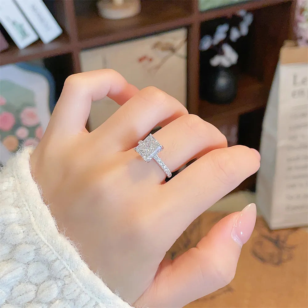 2.42 ct Classic Four-Prong Radiant-Cut Lab-Grown Diamond Ring in 18K White Gold