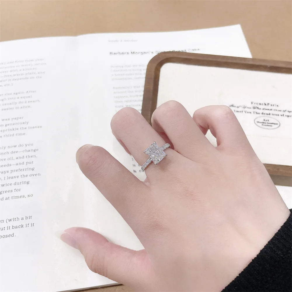 2.42 ct Classic Four-Prong Radiant-Cut Lab-Grown Diamond Ring in 18K White Gold