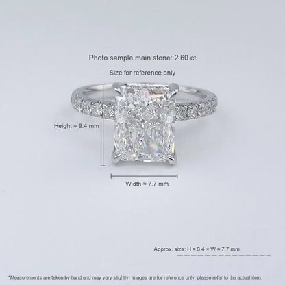 2.42 ct Classic Four-Prong Radiant-Cut Lab-Grown Diamond Ring in 18K White Gold