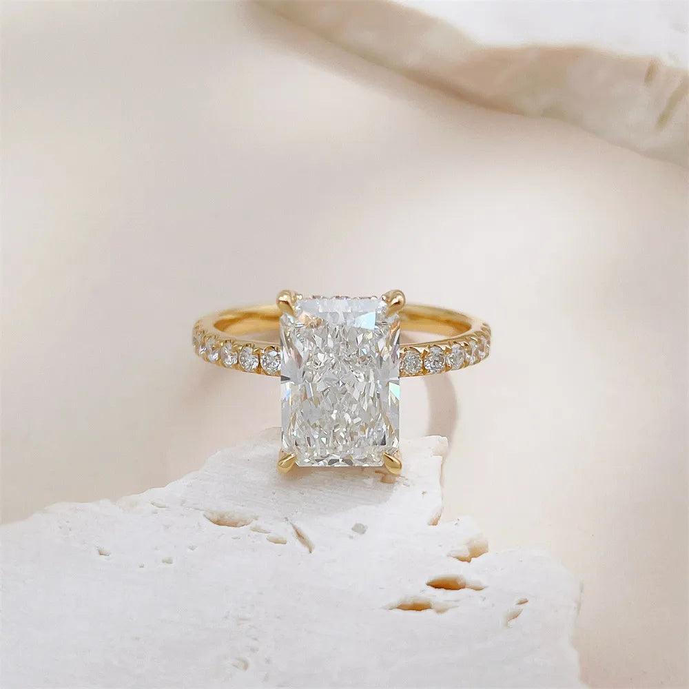 3.01 ct Classic Four-Prong Radiant-Cut Lab-Grown Diamond Ring in 18K Yellow Gold