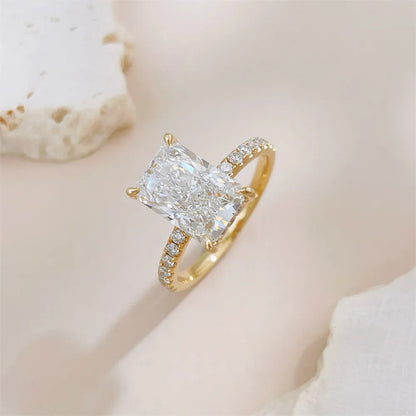 3.01 ct Classic Four-Prong Radiant-Cut Lab-Grown Diamond Ring in 18K Yellow Gold