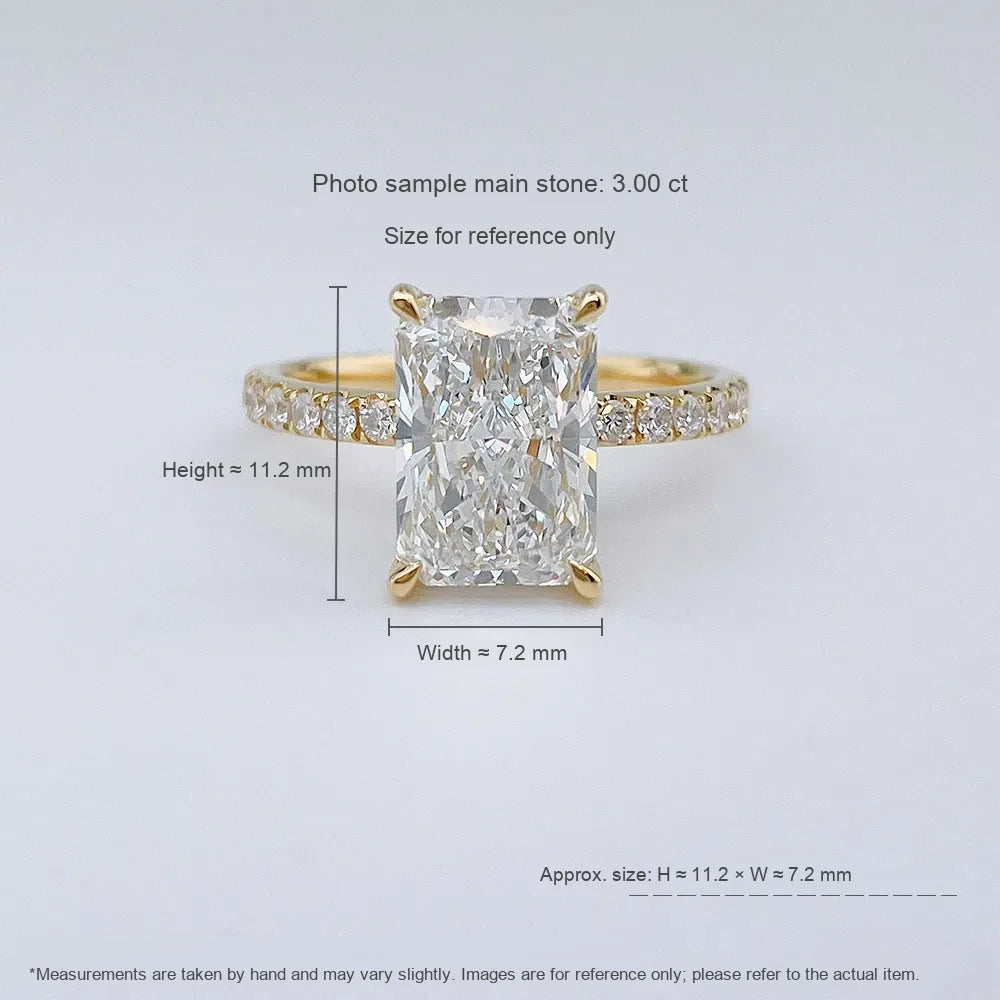 3.01 ct Classic Four-Prong Radiant-Cut Lab-Grown Diamond Ring in 18K Yellow Gold