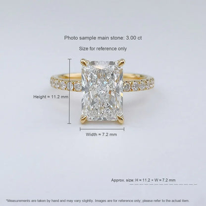 3.01 ct Classic Four-Prong Radiant-Cut Lab-Grown Diamond Ring in 18K Yellow Gold