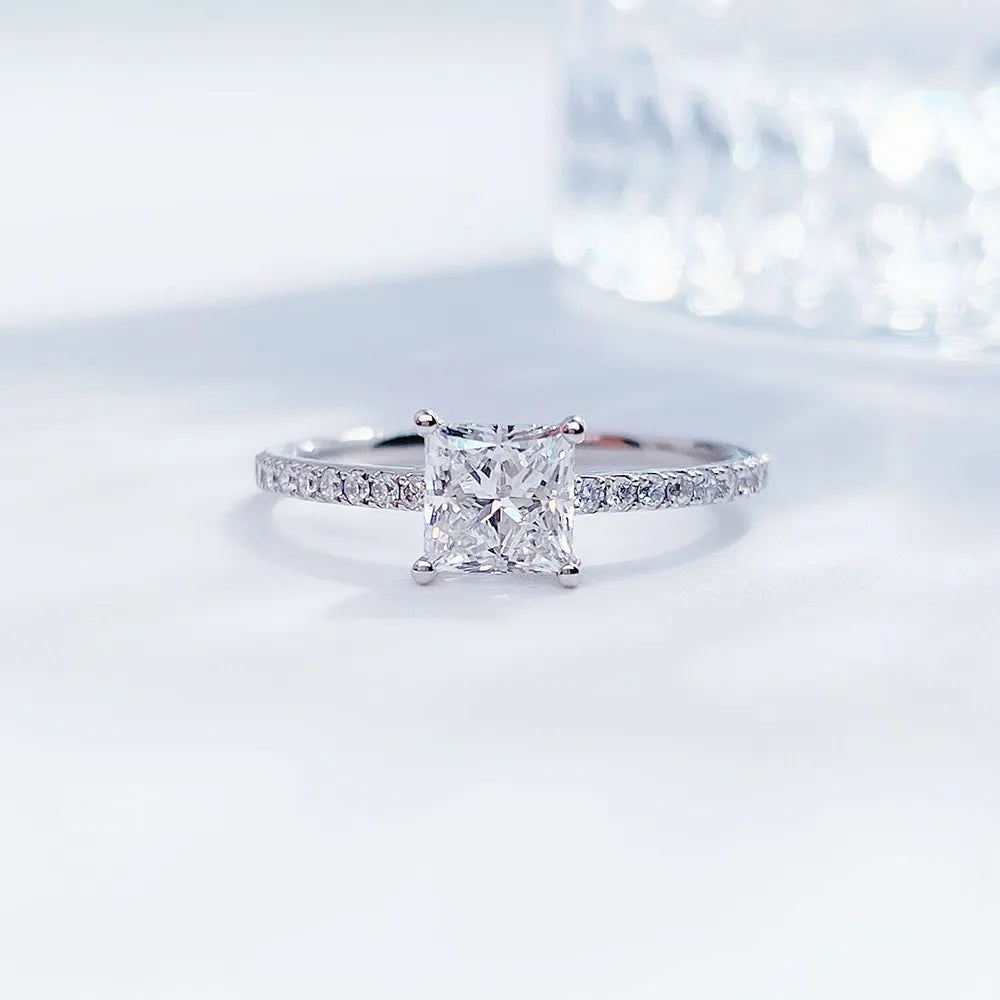 0.75 ct Princess-Cut Lab-Grown Diamond Ring in PT950 Platinum – APYFR0225-PT