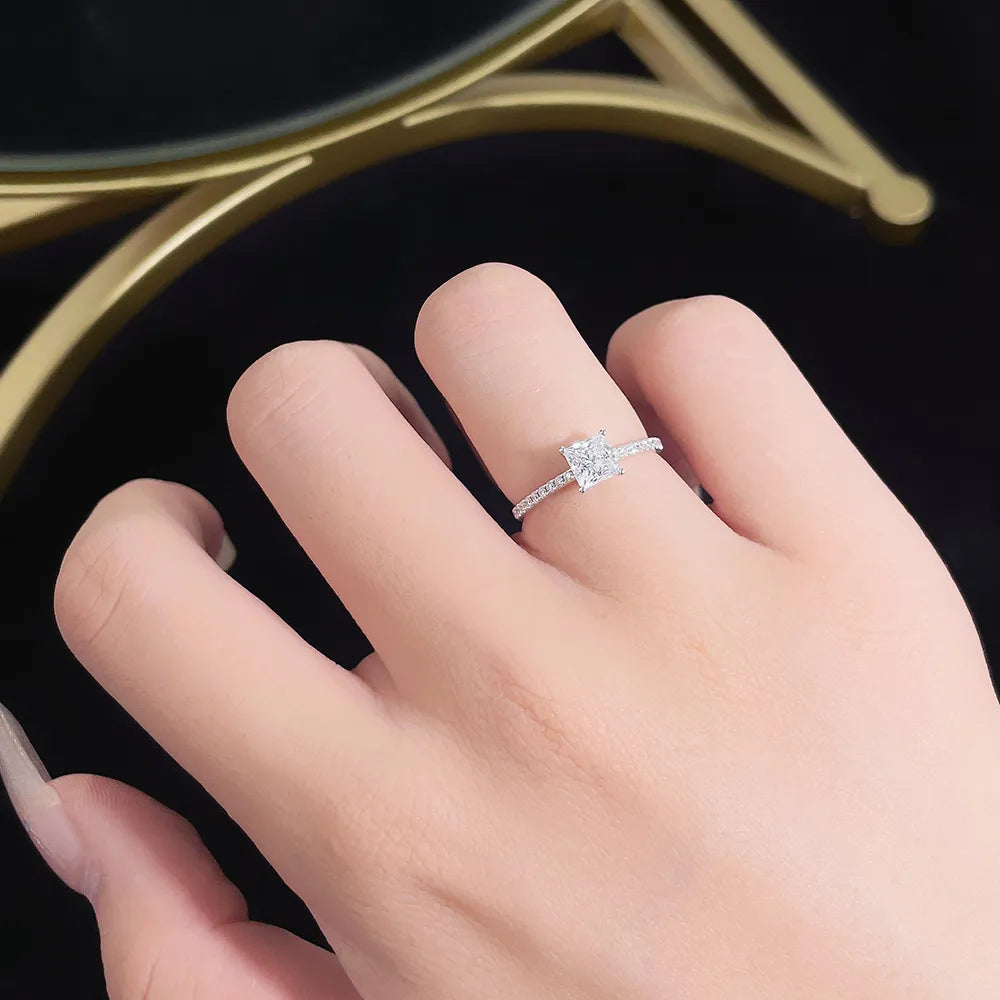 0.75 ct Princess-Cut Lab-Grown Diamond Ring in PT950 Platinum – APYFR0225-PT