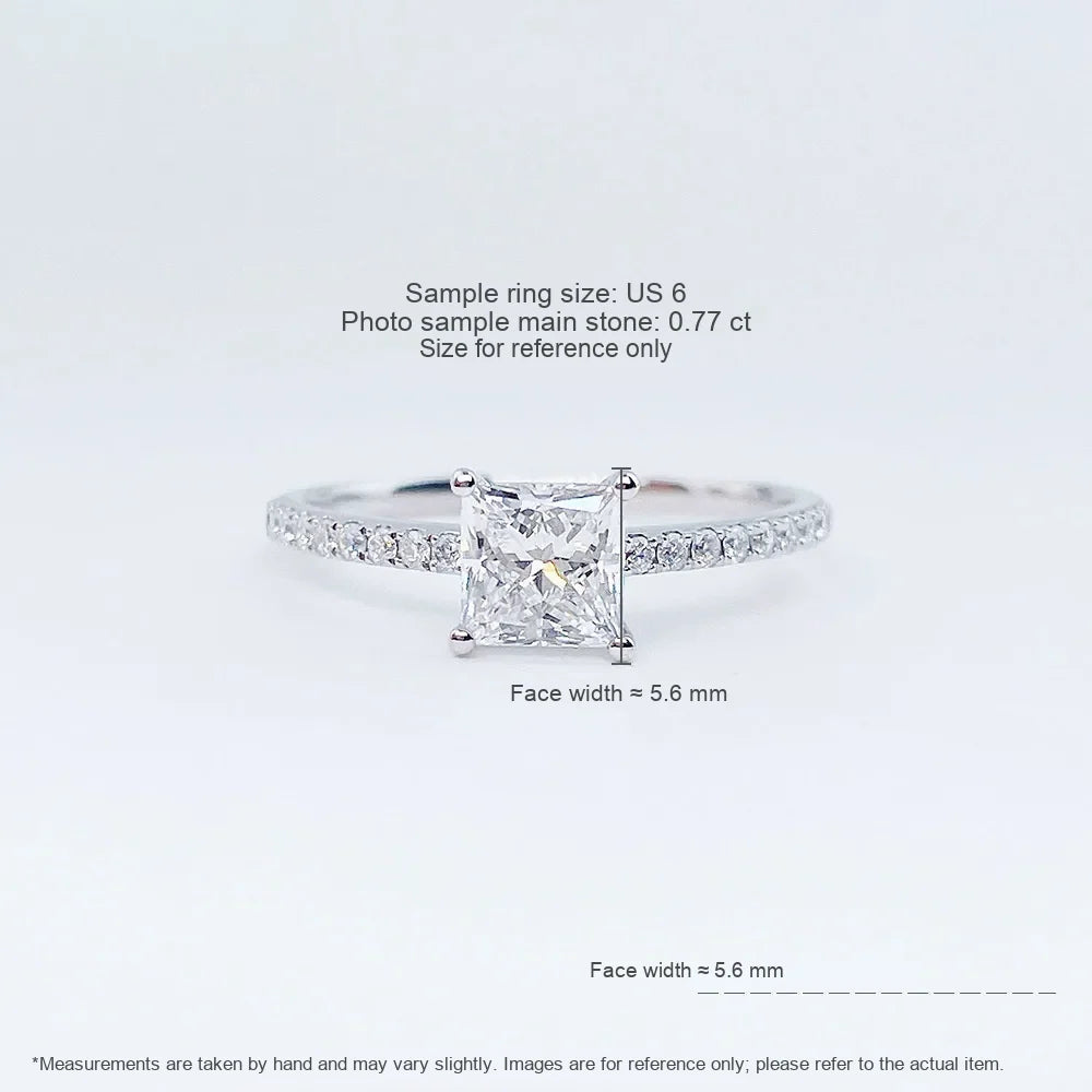 0.75 ct Princess-Cut Lab-Grown Diamond Ring in PT950 Platinum – APYFR0225-PT