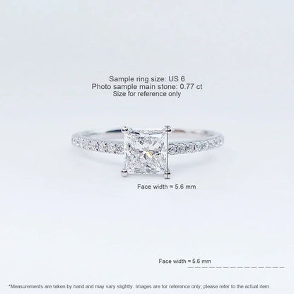 0.75 ct Princess-Cut Lab-Grown Diamond Ring in PT950 Platinum – APYFR0225-PT