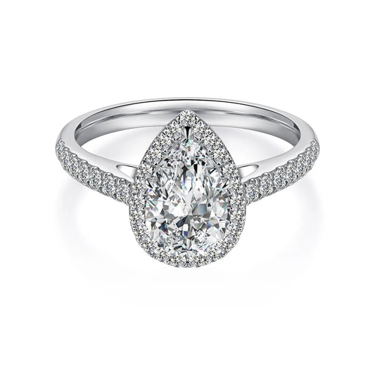 1.02 ct Celestial Pear-Cut Lab-Grown Diamond Ring in 18K White Gold – APYFR0228-W