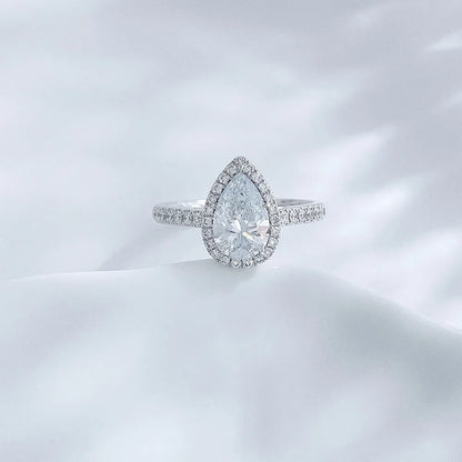 1.02 ct Celestial Pear-Cut Lab-Grown Diamond Ring in 18K White Gold – APYFR0228-W