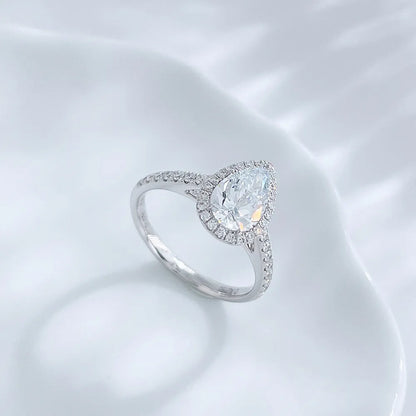 1.02 ct Celestial Pear-Cut Lab-Grown Diamond Ring in 18K White Gold – APYFR0228-W