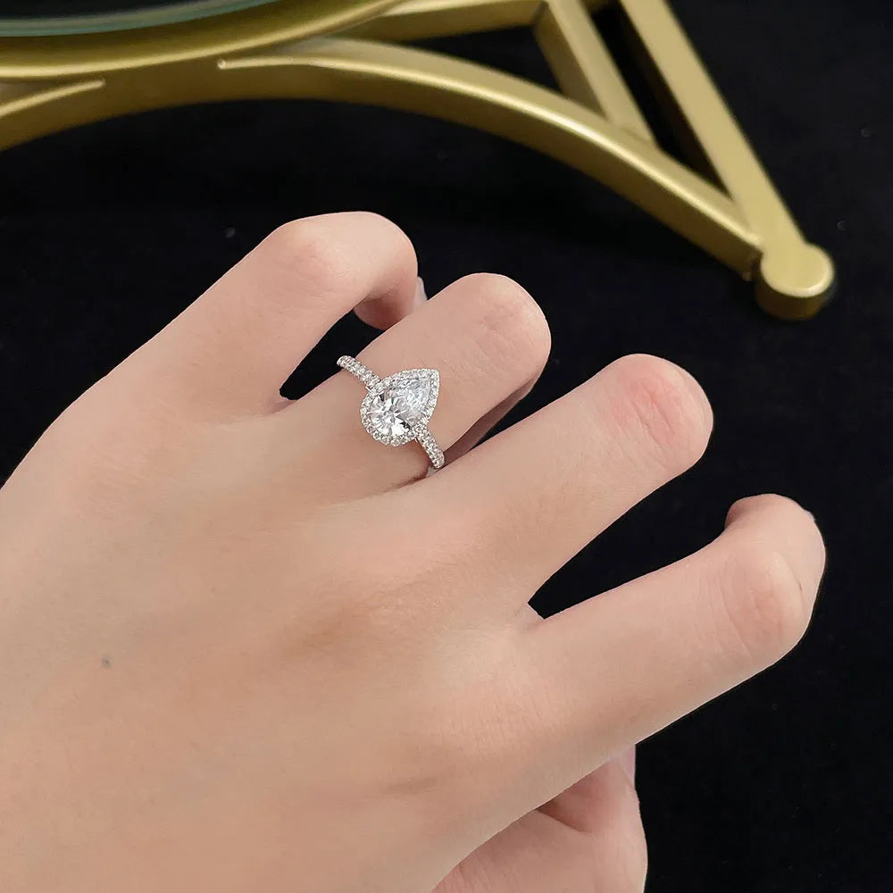 1.02 ct Celestial Pear-Cut Lab-Grown Diamond Ring in 18K White Gold – APYFR0228-W