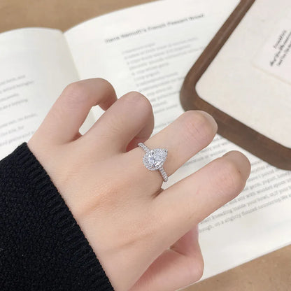 1.02 ct Celestial Pear-Cut Lab-Grown Diamond Ring in 18K White Gold – APYFR0228-W