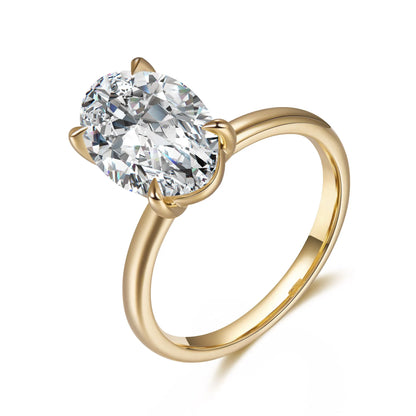 2.02 ct Minimalist Four-Prong Oval-Cut Lab-Grown Diamond Ring in 18K Yellow Gold – APYFR0229-Y