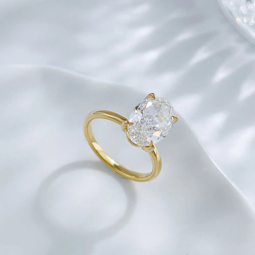 2.02 ct Minimalist Four-Prong Oval-Cut Lab-Grown Diamond Ring in 18K Yellow Gold – APYFR0229-Y