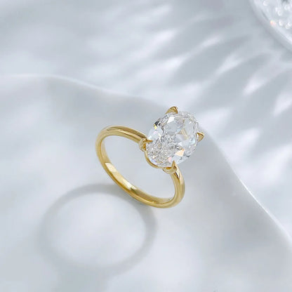 2.02 ct Minimalist Four-Prong Oval-Cut Lab-Grown Diamond Ring in 18K Yellow Gold – APYFR0229-Y