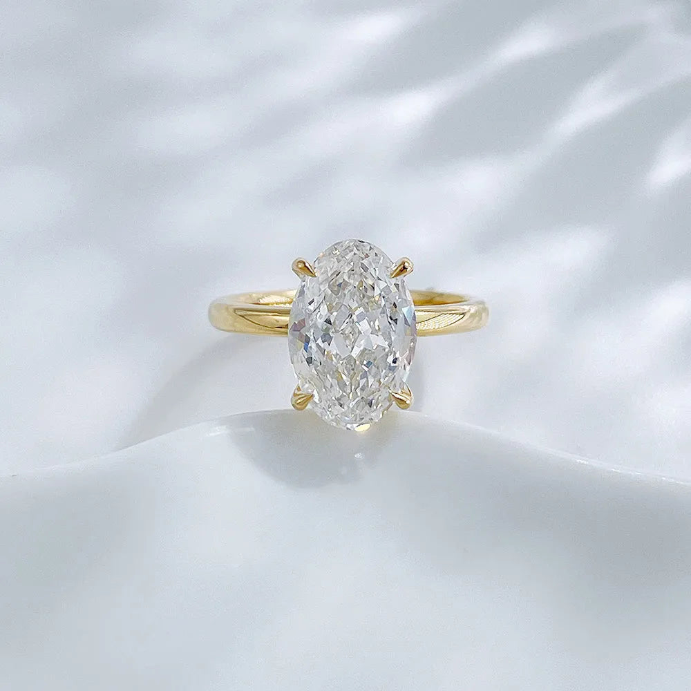2.02 ct Minimalist Four-Prong Oval-Cut Lab-Grown Diamond Ring in 18K Yellow Gold – APYFR0229-Y