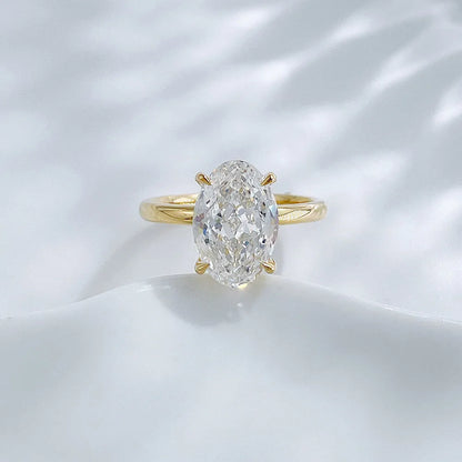 2.02 ct Minimalist Four-Prong Oval-Cut Lab-Grown Diamond Ring in 18K Yellow Gold – APYFR0229-Y